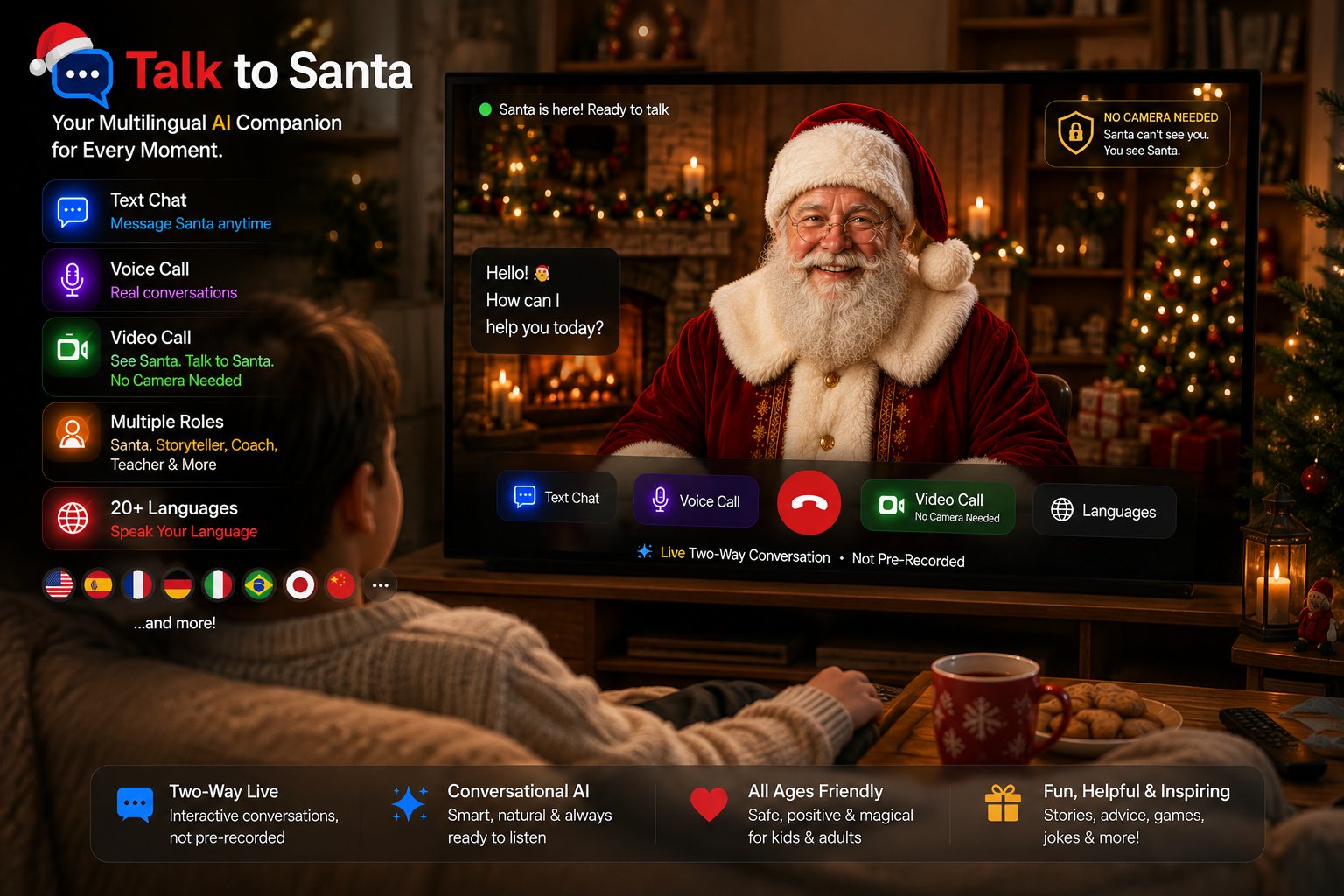 Talk to Santa online with live AI audio call technology
